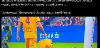 ''FAUL'' piłkarza Slavii w meczu z Duklą xD